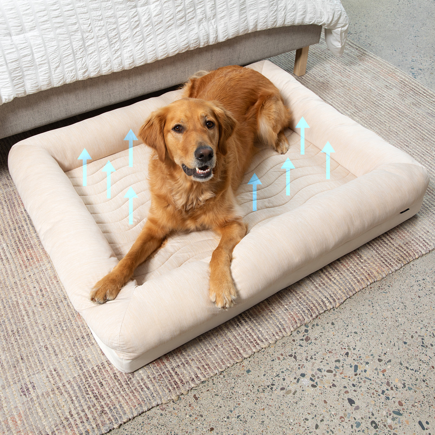 PupChill™ Cooling 4-Bolster Dog Bed - Arctic Sand