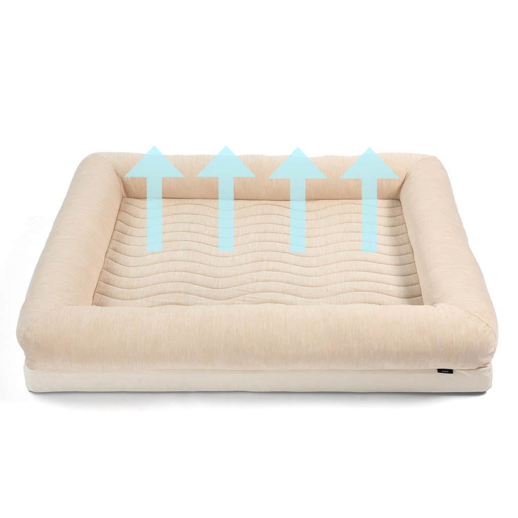 PupChill™ Cooling 4-Bolster Dog Bed - Arctic Sand