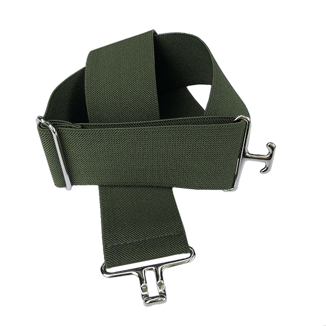 Olive + Silver Elastic Belt