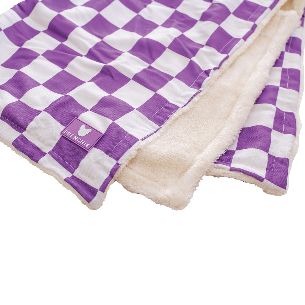 Frenchie Blanket - LA Purple Checkered