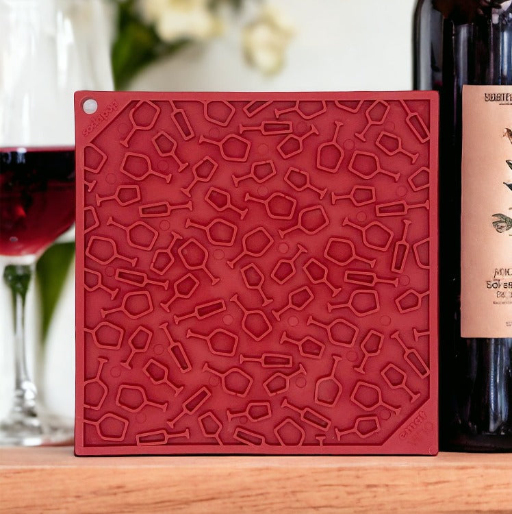 Vino Dog eMat - Enrichment Lick Mat For Dogs and Cats | Wine-Inspired Design| SodaPup