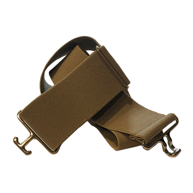 Thin Bourbon + Silver Elastic Belt