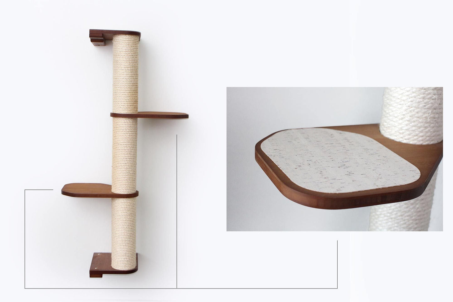 Wall Mounted Cat Climbing Pole - Sisal