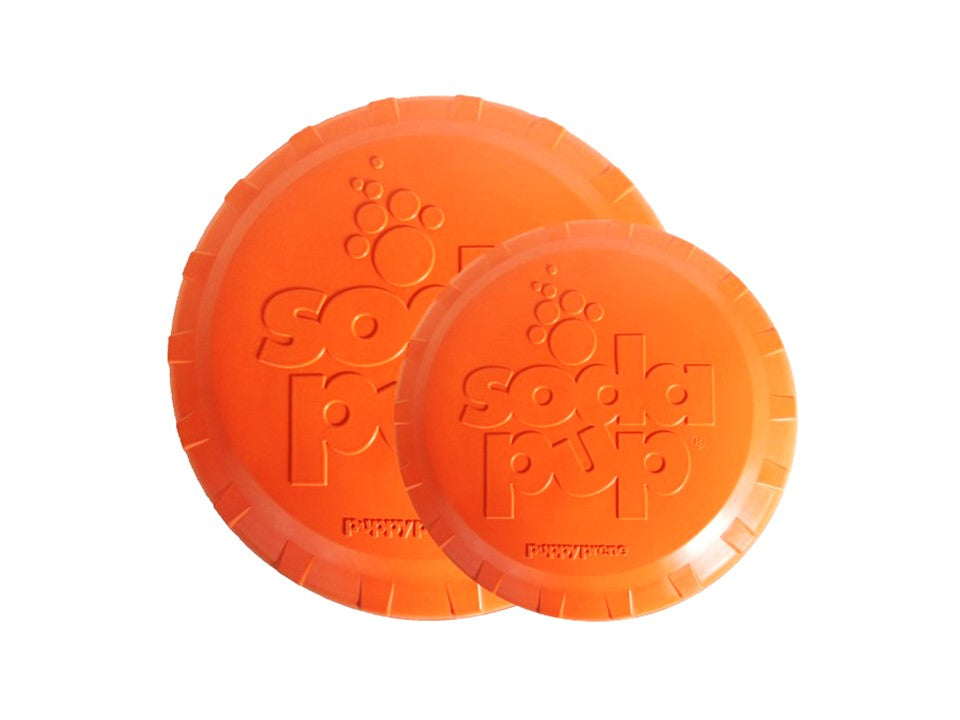 Bottle Top Flyer Rubber Frisbee for Dogs | Orange | Vet Approved | USA Made