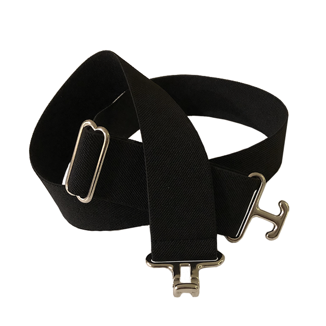 Thin Black + Silver Elastic Belt