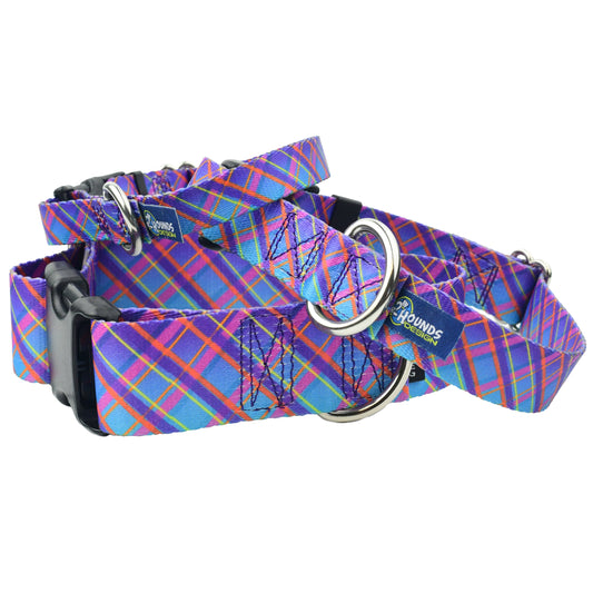 Twilight Glow Blue Plaid Dog Collar – EarthStyle