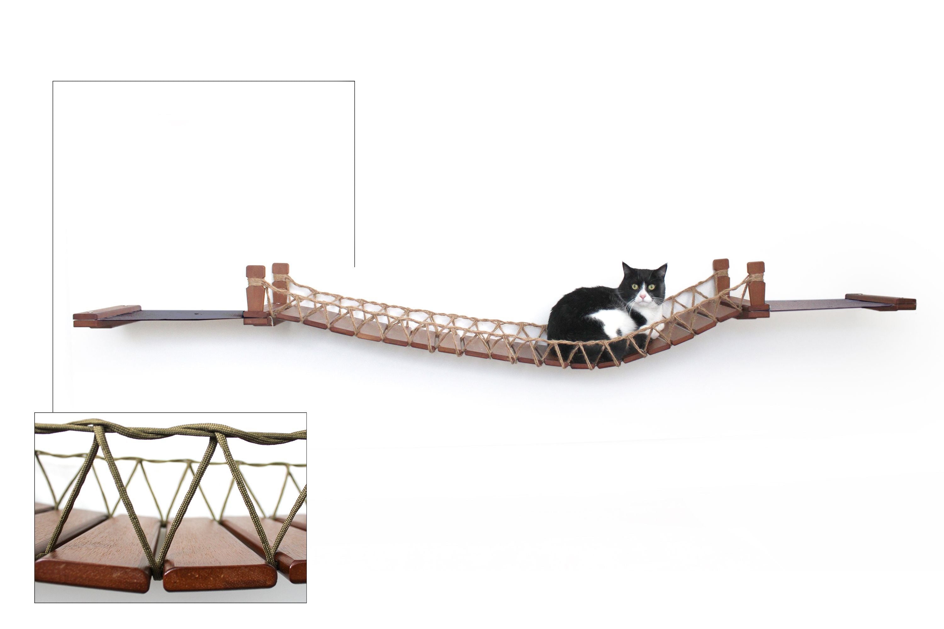 Double Cat Hammock and Climbing Bridge Combo