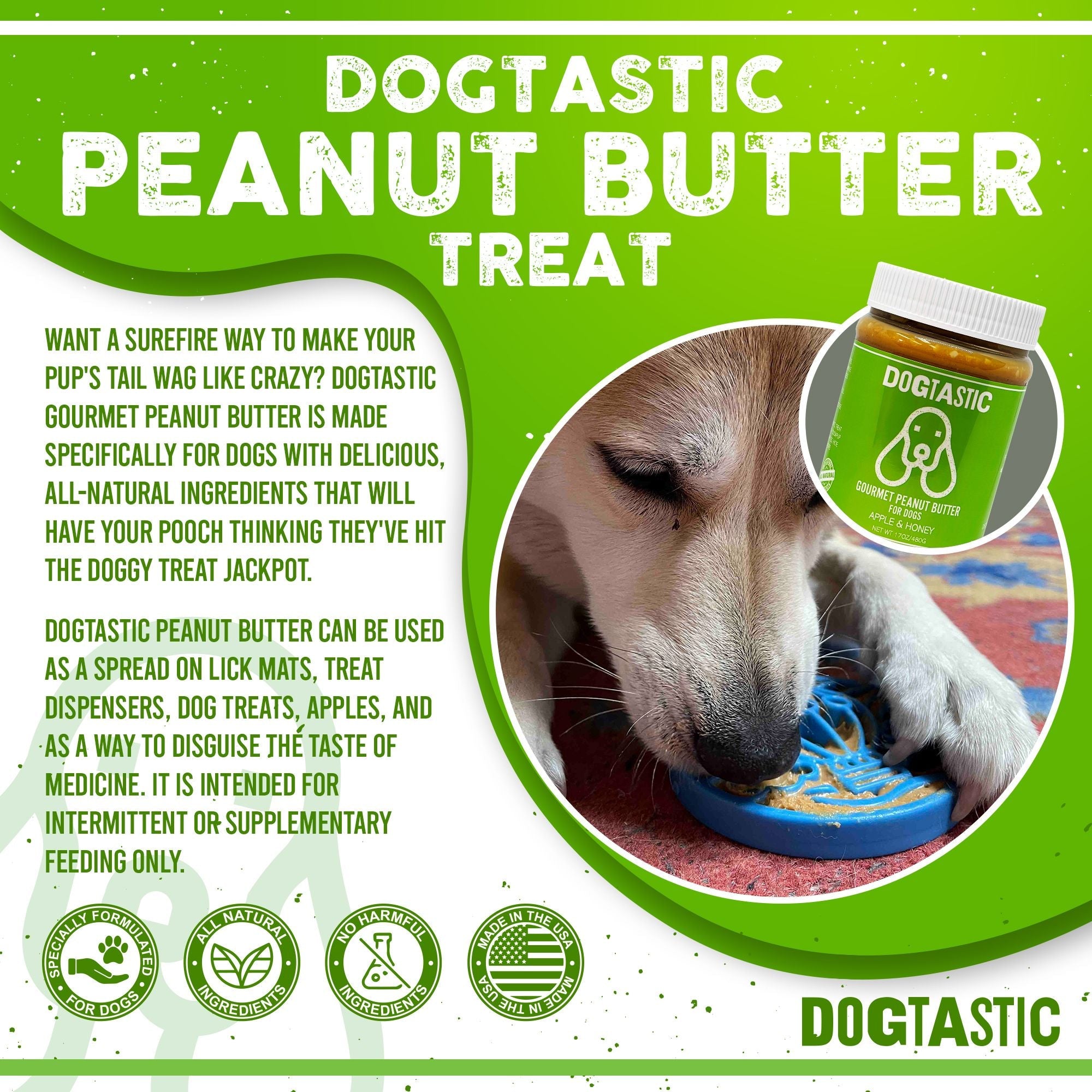 Dogtastic Gourmet Peanut Butter for Dogs - Pumpkin & Flax Seed Flavor - 50% off