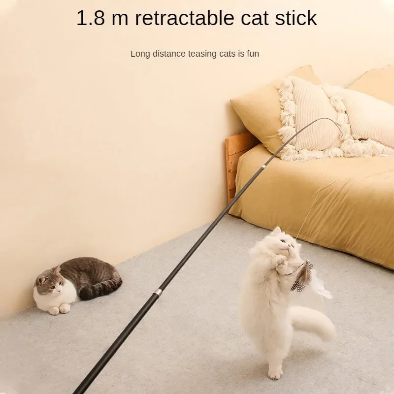 Telescopic Cat Stick Feather Cat Toy