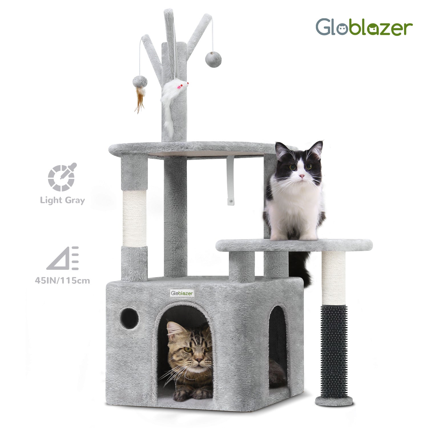 44 Inch Cat Climbing Frame Light Gray