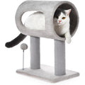 Gray Indoor Cat Tree with Hanging Ball