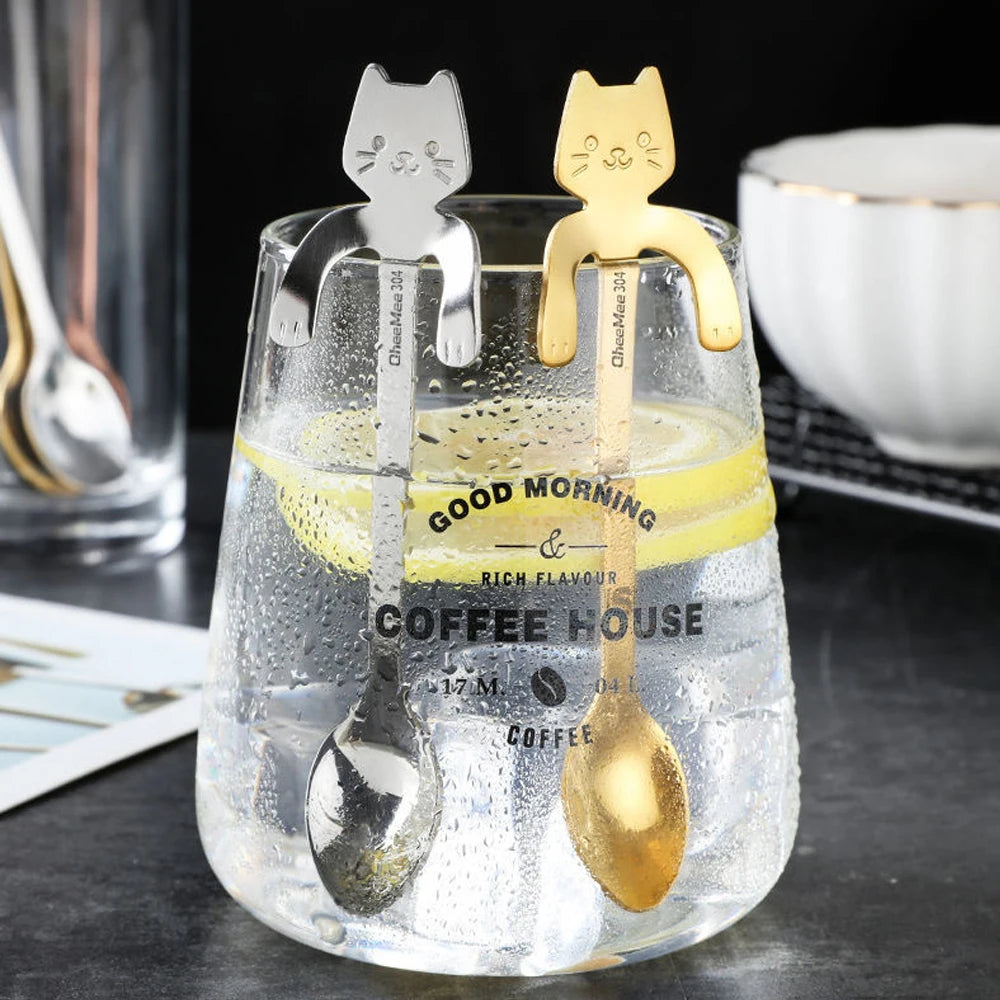 Stainless Steel Cat Coffee Spoon