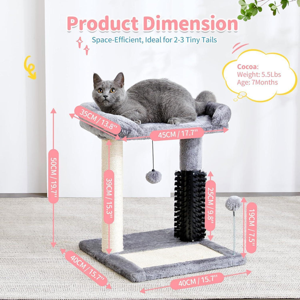 Cat Tree Tower with Self-grooming Brush