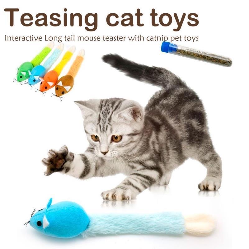 Long Tail Mouse Cat Teaster Toy