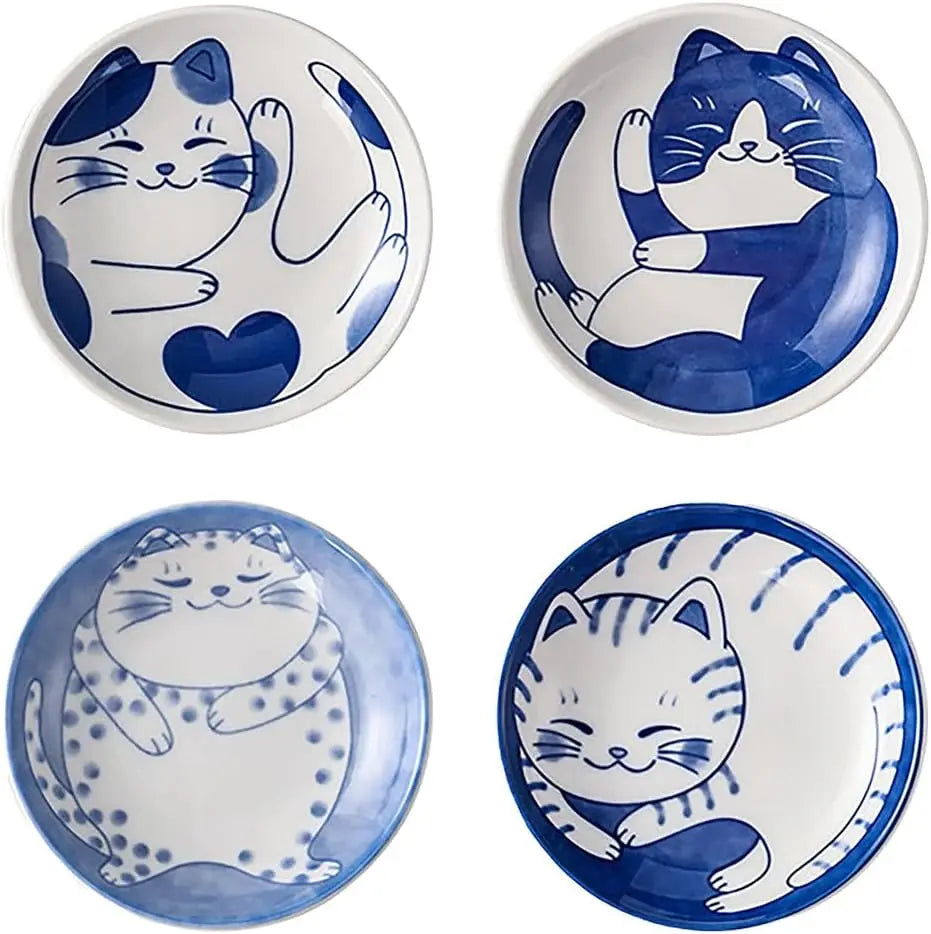 Cute Cat Ceramic Dessert, Sauce Dish