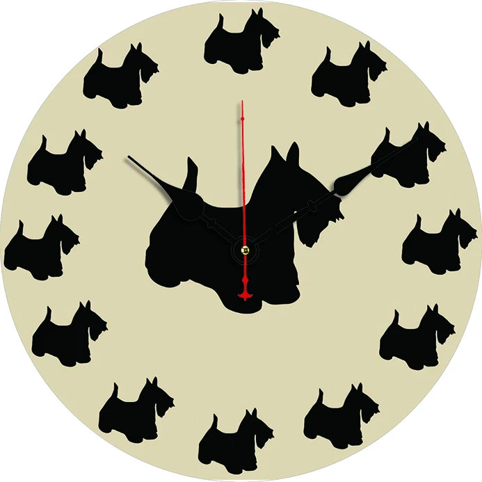Pet Westie Dog Silhouette Wall Clock