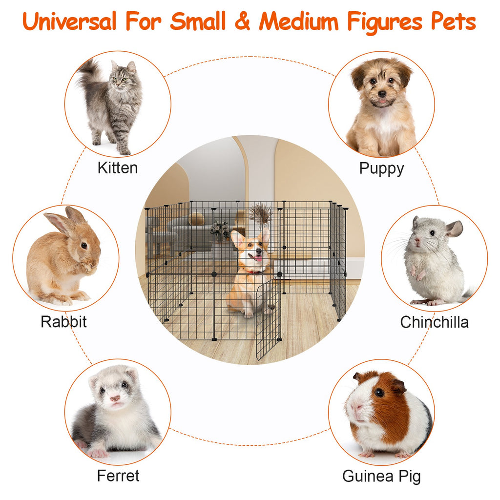 Small Animal Playpen with Door Dog Metal Playpen