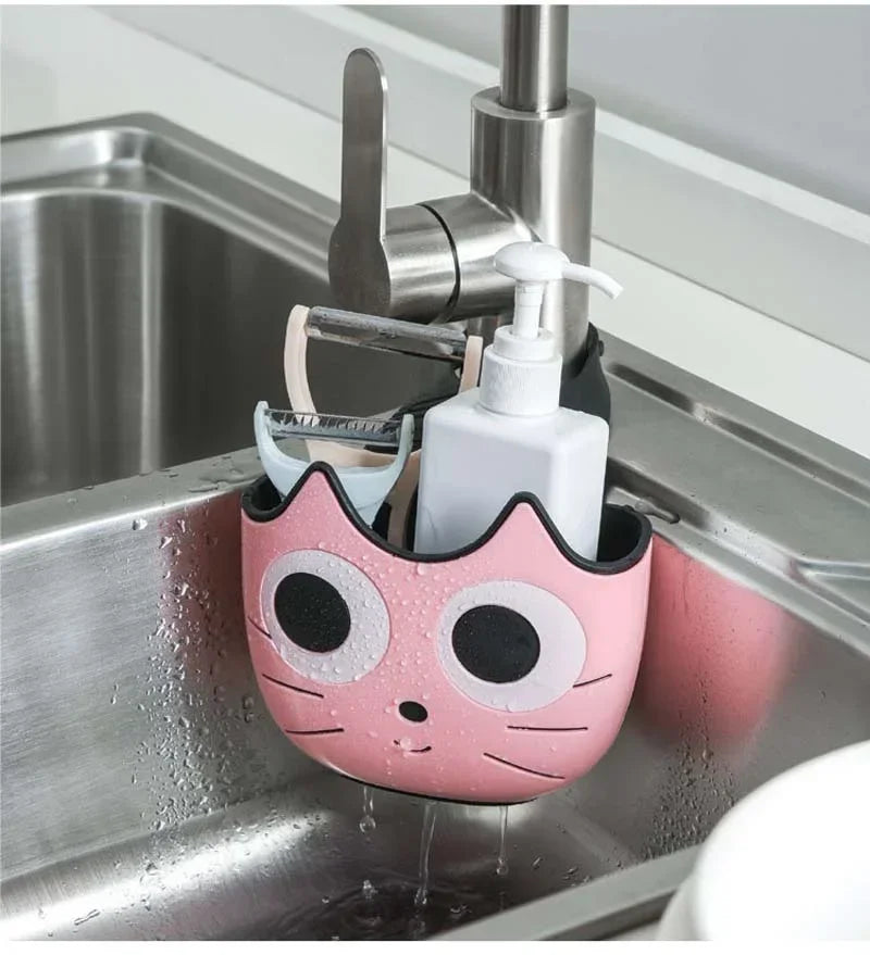 Cute Cat Shape Sink Shelf Soap Holder