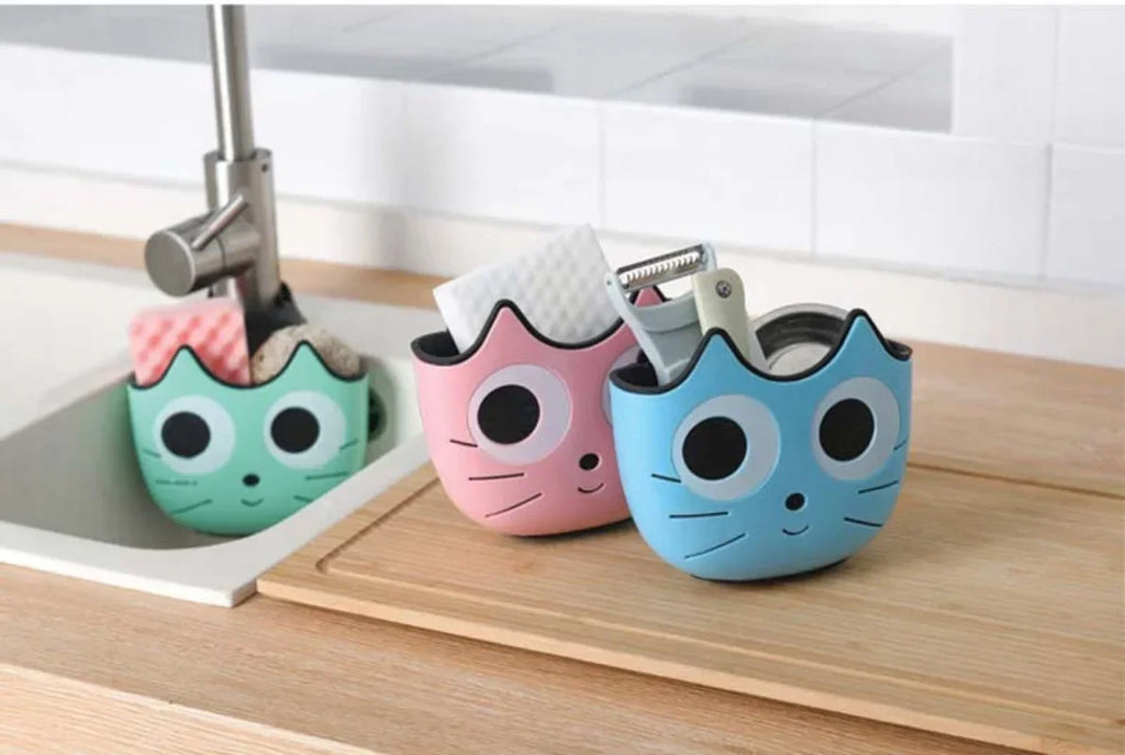 Cute Cat Shape Sink Shelf Soap Holder