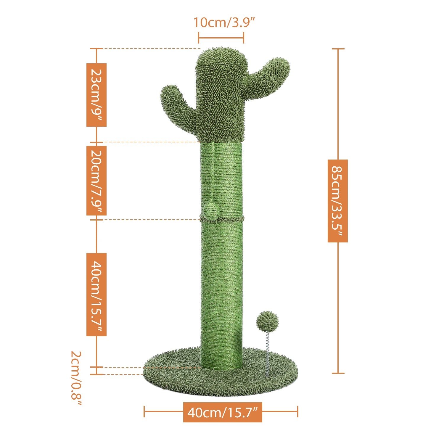 Cute Cactus Cat Tree With Toy Ball Scratching Post