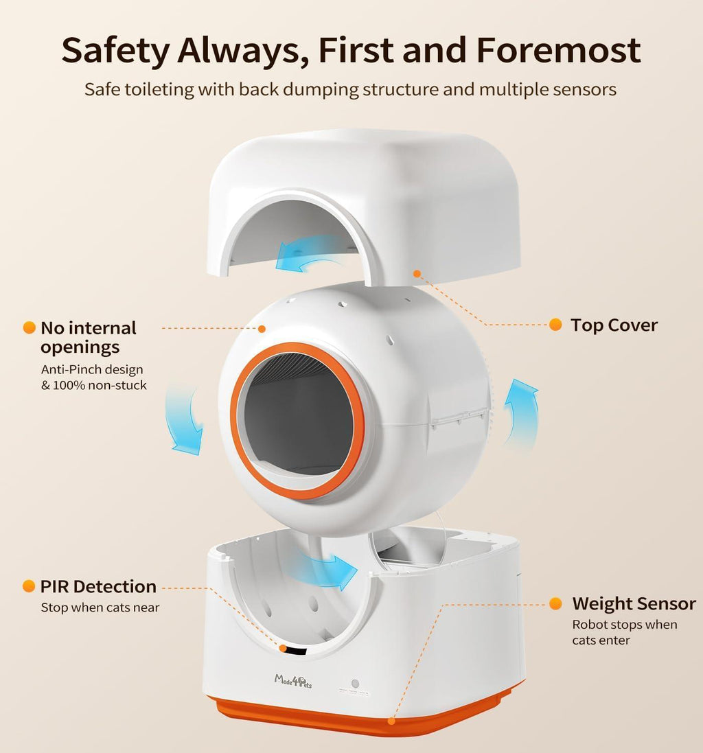 60L Automatic Cat Litter Box, Deodorizing, Infrared Sensor, Suitable For Multiple Cats