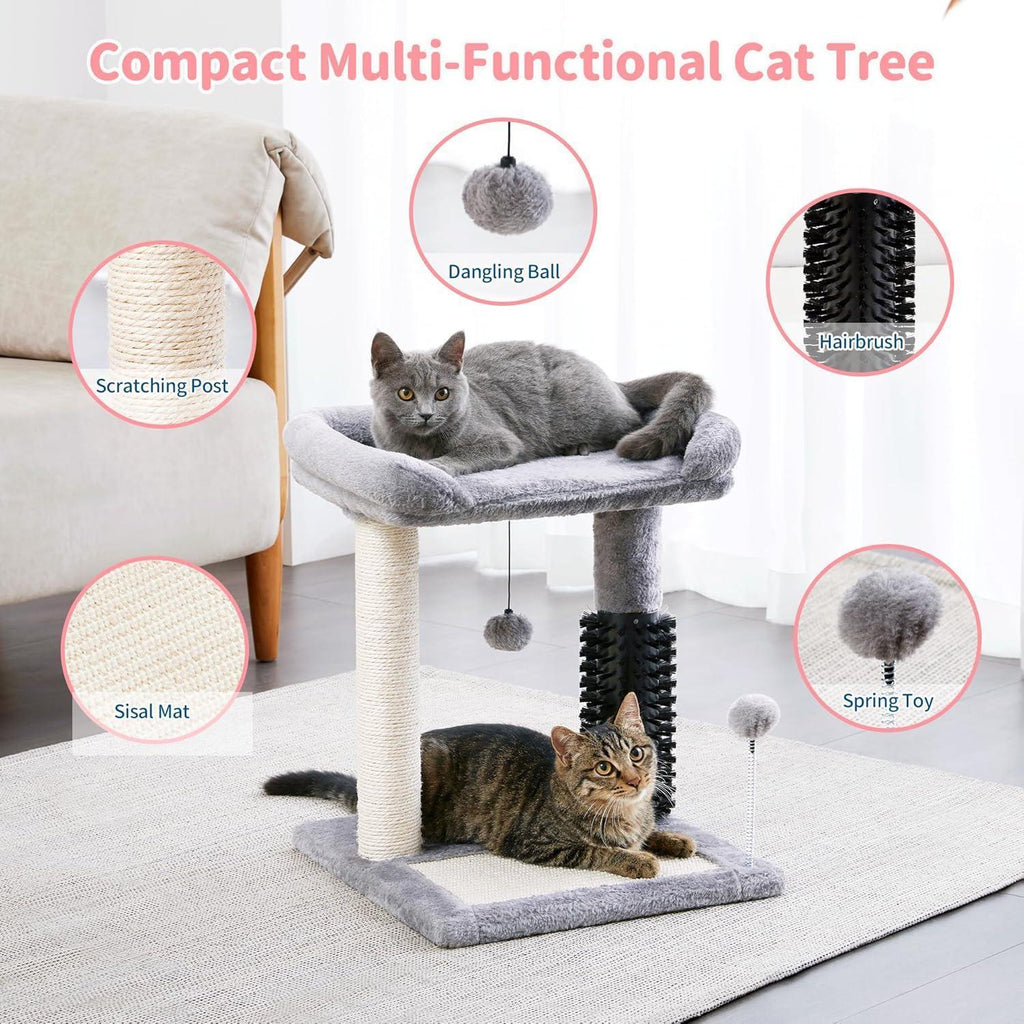 Cat Tree Tower with Self-grooming Brush