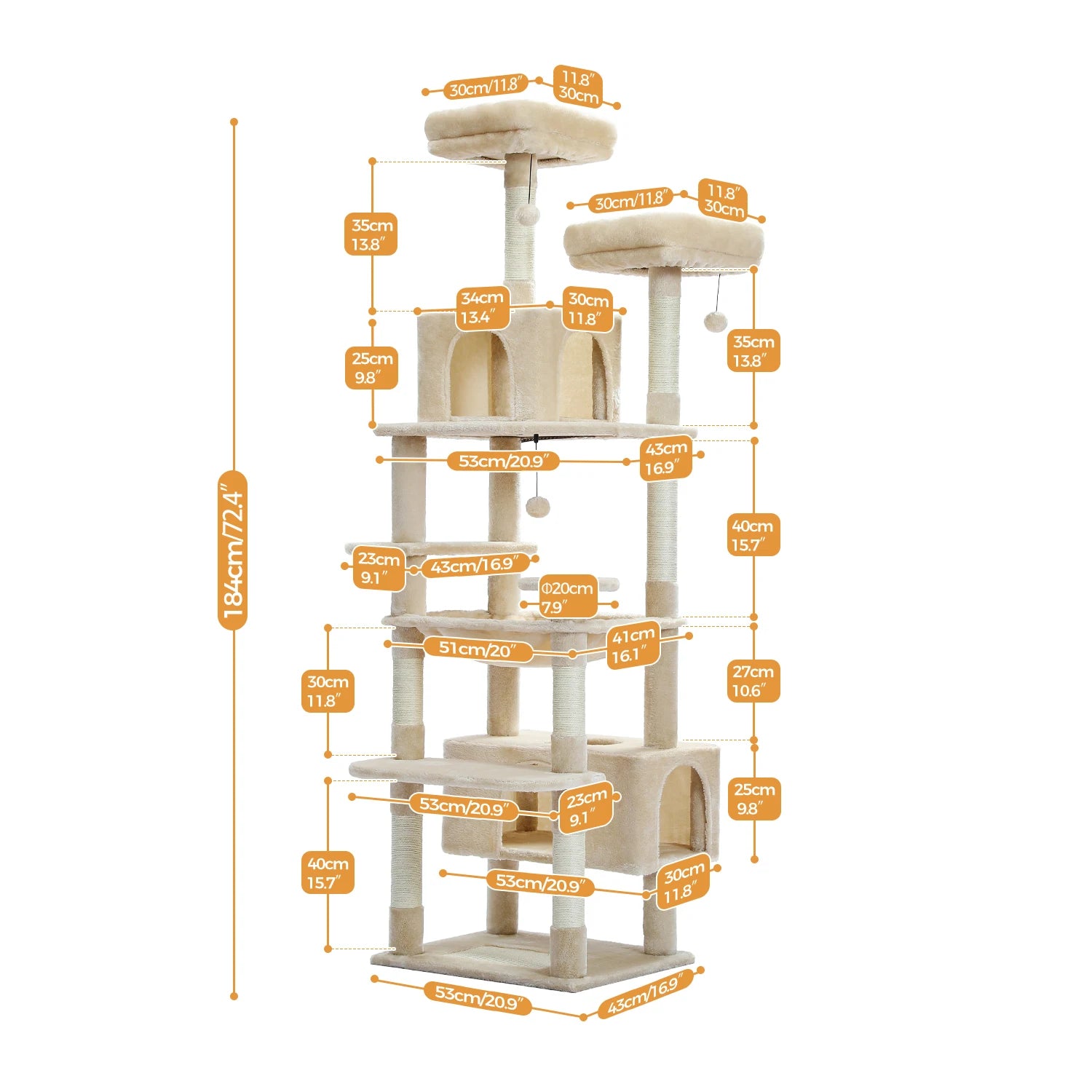 #1 Multi-Level Cat Tree Cat Tower with Scratching Post