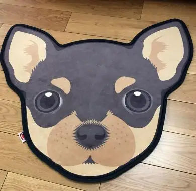 Thick Cartoon dog head shape Anti-Slip Rugs