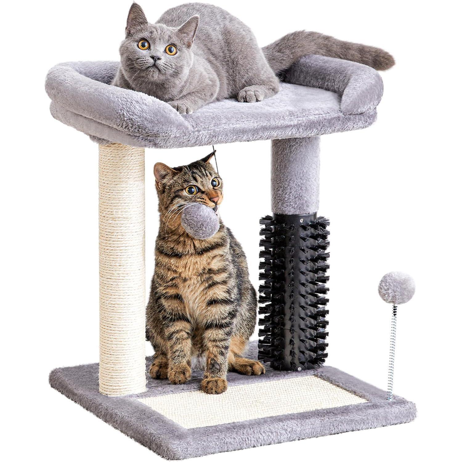 Cat Tree Tower with Self-grooming Brush