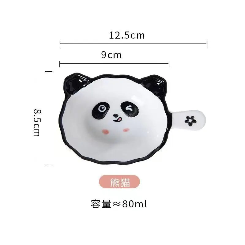 Ceramic Cartoon Cat Circular Plate and Bowl