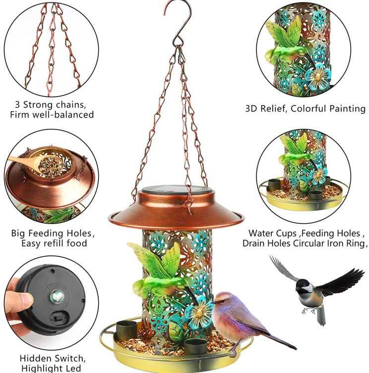 Solar Bird Feeder For Outdoors