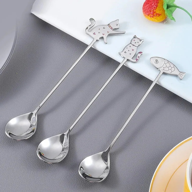 Cute Stainless Steel Cat Shape Teaspoon