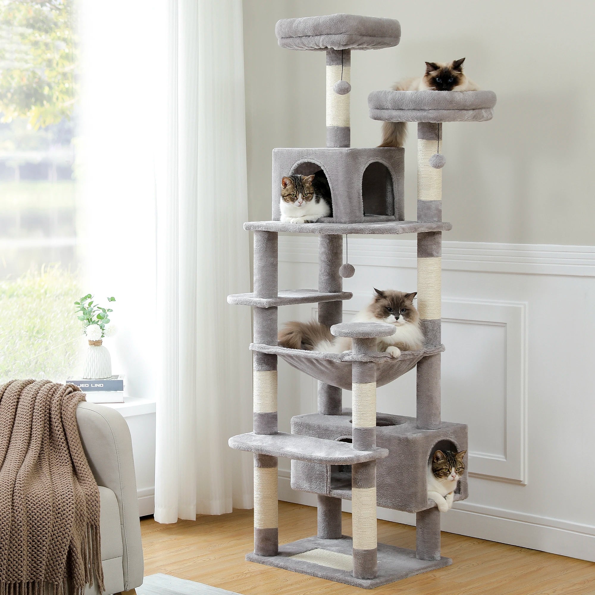 #1 Multi-Level Cat Tree Cat Tower with Scratching Post