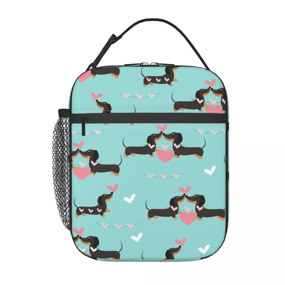 Dachshund Dogs In Love And Hearts Insulated Lunch Bags