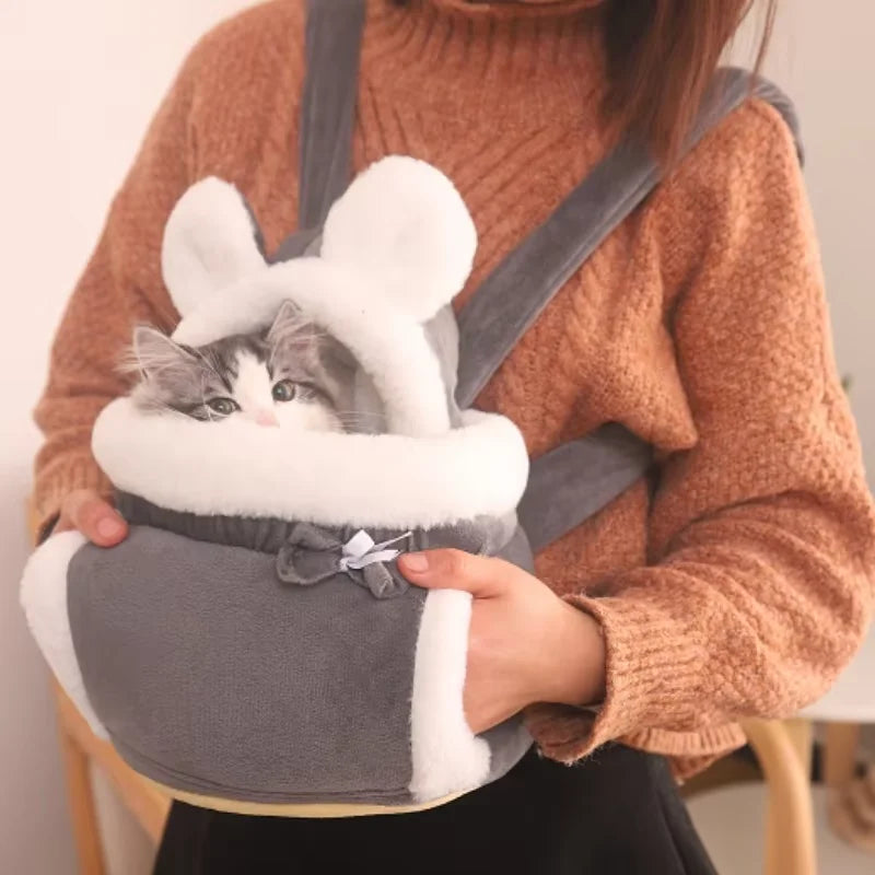 Pet Carrier Bag Plush Backpack
