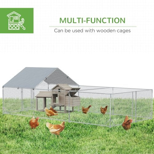 Large Metal Chicken Enclosure For Chicken Coop With Waterproof And UV Cover