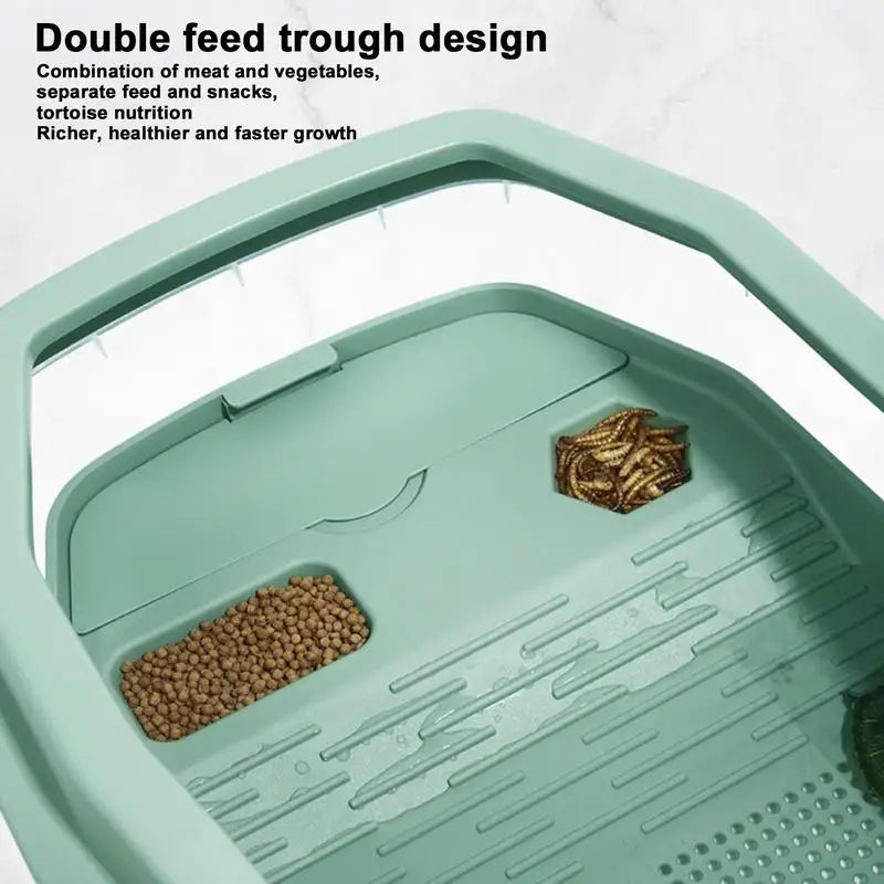 Turtle Tank Detachable Double Layers Habitat With Lid