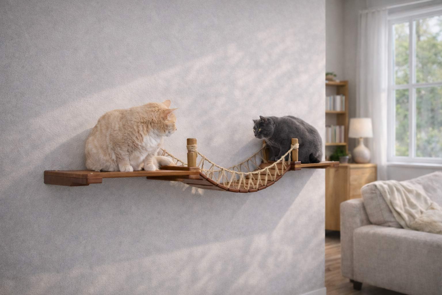 Cat Wall Bridge and Shelf Set