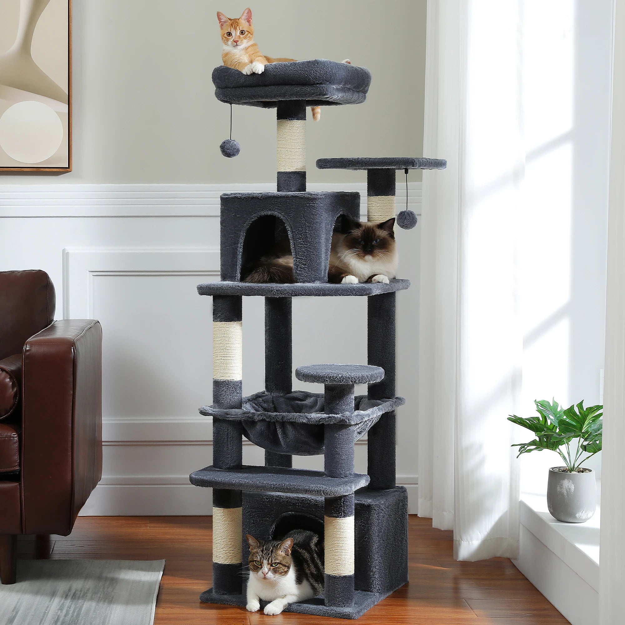 #1 Multi-Level Cat Tree Cat Tower with Scratching Post