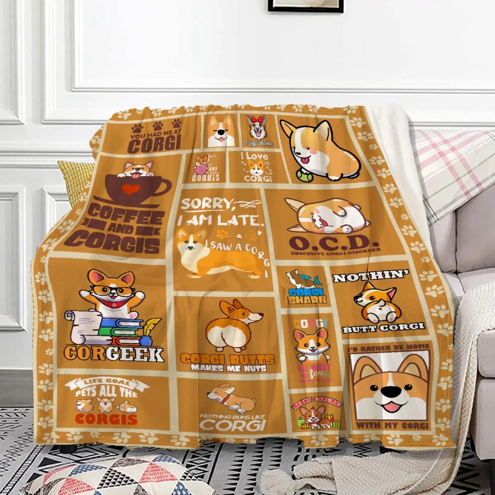 Soft Plush Flannel Blanket for Couch or Bed
