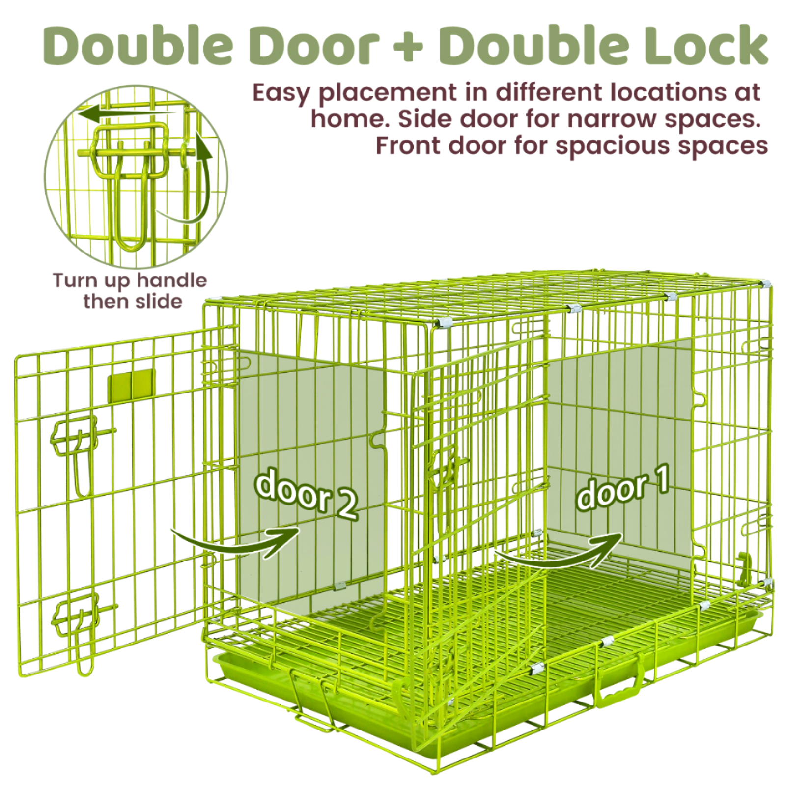 30" Collapsible Green Dog Crate GRN30