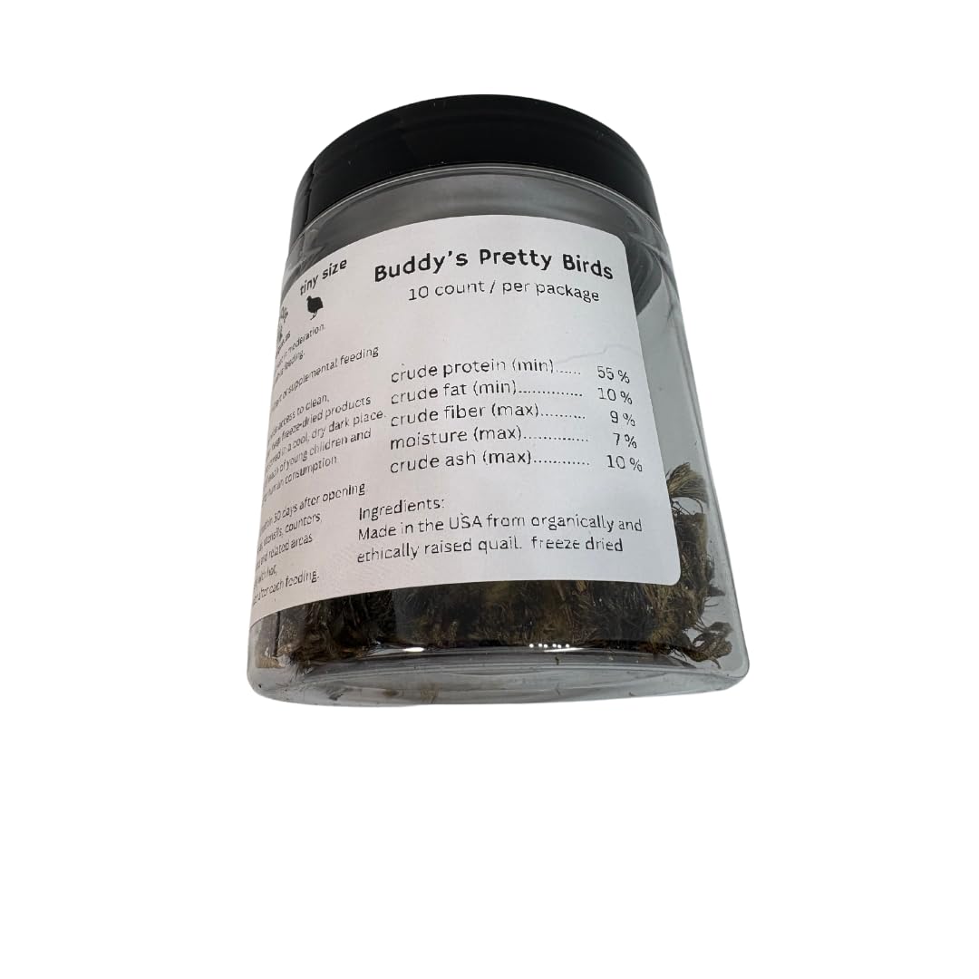 Quail Whole Chick Treats, 10 Count - Tiny, dehydrated Small Premium cat and Dog Treat