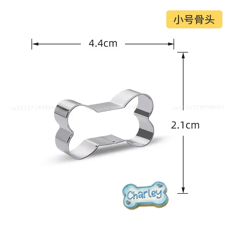 Cookie Cutter Mold Stainless Steel Pet Dog Bone And Paw Shaped