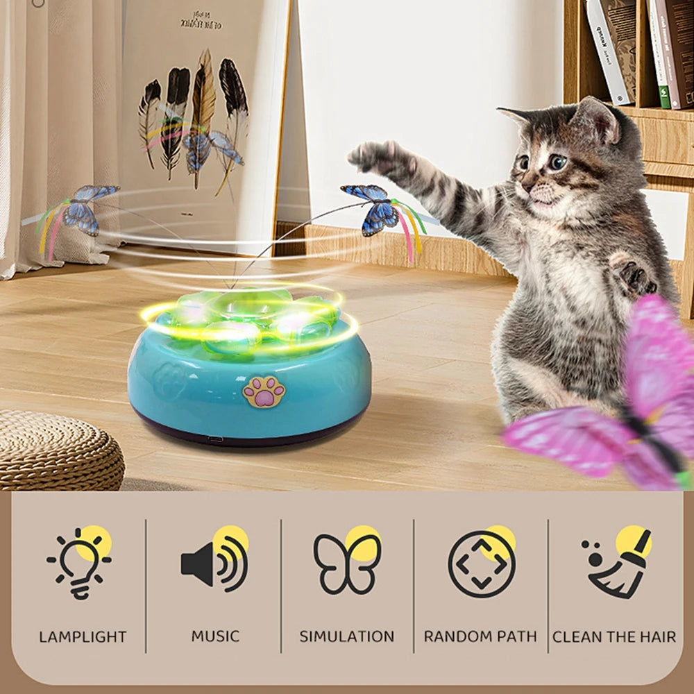 Automatic Interactive Cat Toys Rechargeable With Fluttering Butterfly