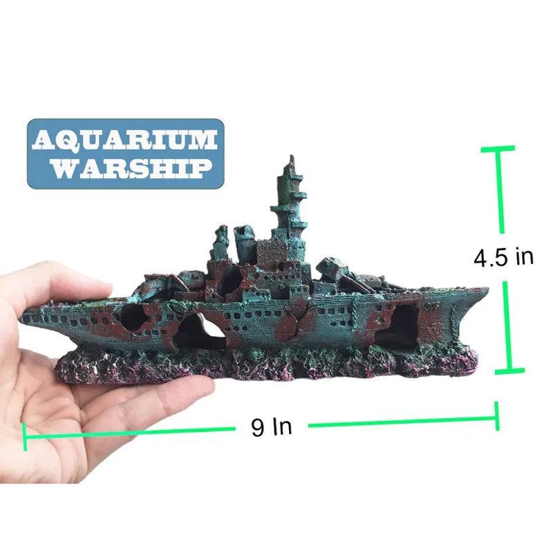 Aquarium Fish Tank Decorations Ship Wreck