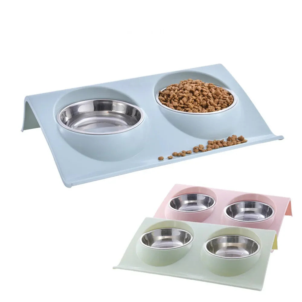 Stainless Steel Pet Double Bowl