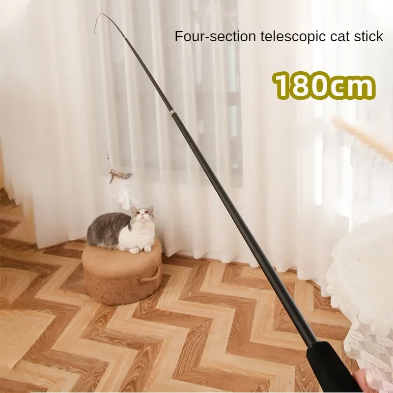 Telescopic Cat Stick Feather Cat Toy
