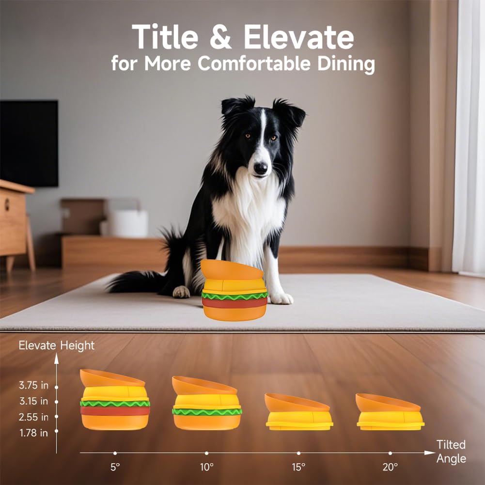 Hamburger Pet Bowl with Lick Mat