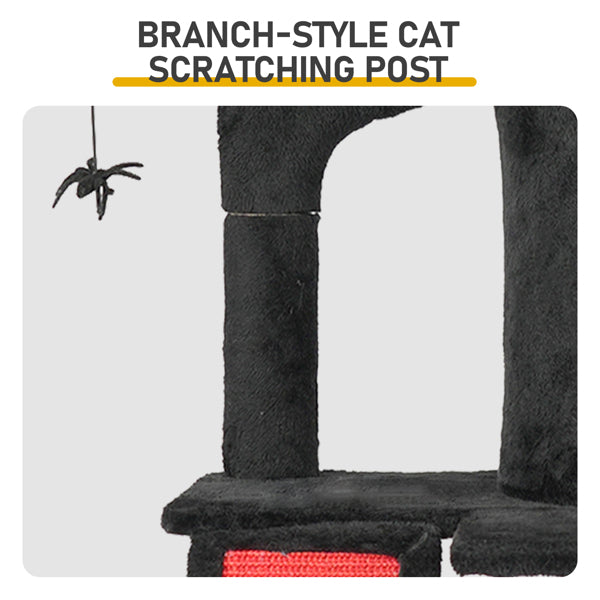 Halloween Cat Tower Cat Tree with Spacious Cat Condo