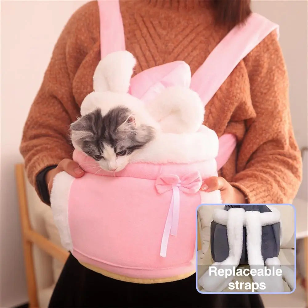 Pet Carrier Bag Plush Backpack